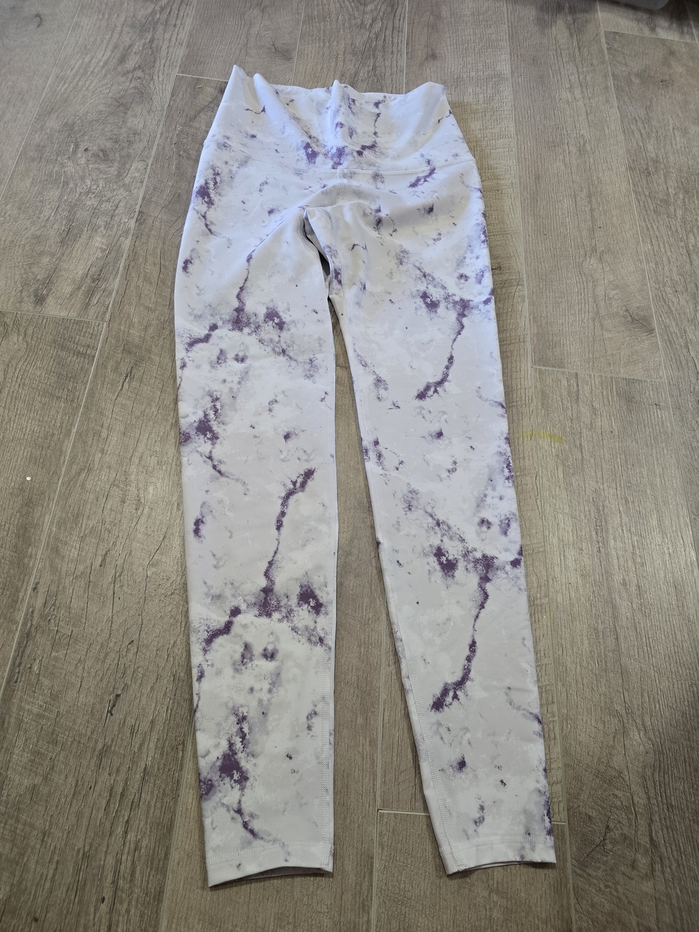 Old Navy White and Purple Marble Tie-Dye Leggings